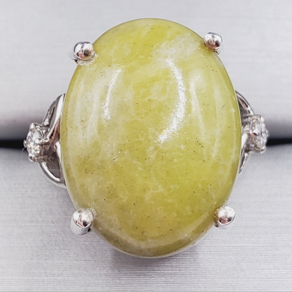 Connemara Marble & Moissanite Platinum | 925 Sterling Silver Ring